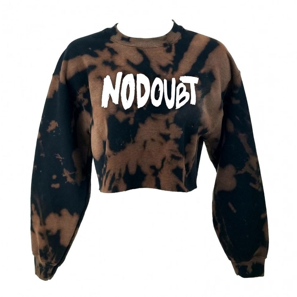 NO DOUBT Ska Punk Rock Band Rap Acid Wash Cropped Crop Top Crewneck Sweatshirt